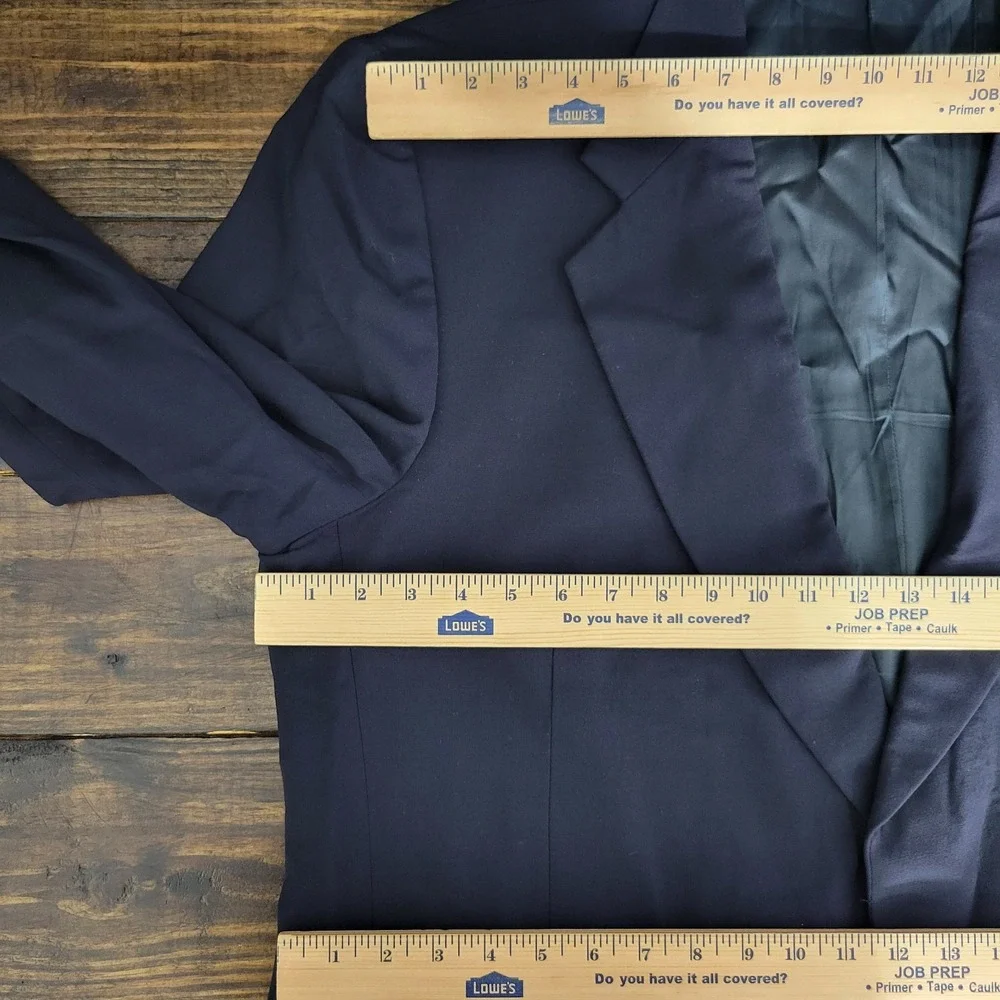 Stafford‎ Traveler Plus Men's Sport Coat Blazer Two Button Navy Wool Blend 48L